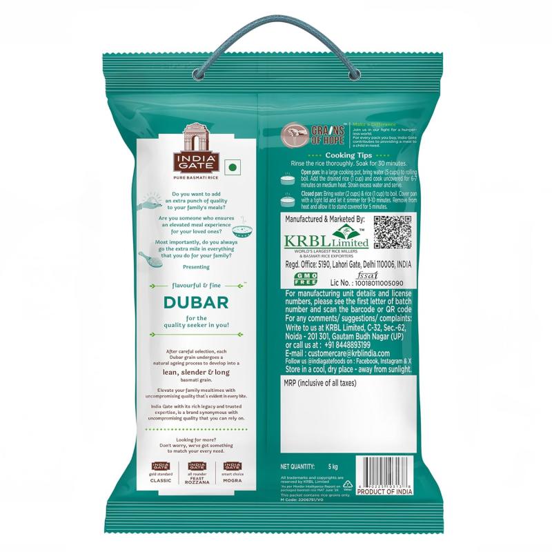 India Gate Basmati Rice - Dubar - 5 kg