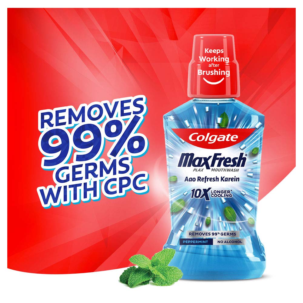 Colgate Mouthwash - MaxFresh Plax Peppermint - 250 ml