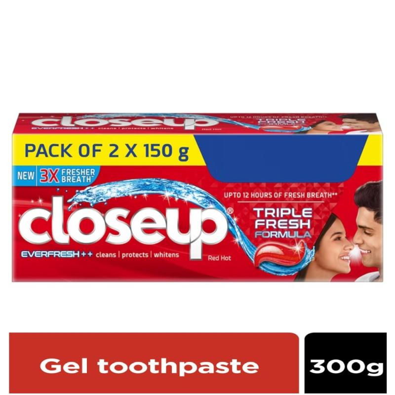 Close Up Everfresh+ Red Hot Gel Toothpaste - 150 g (Pack of 2)