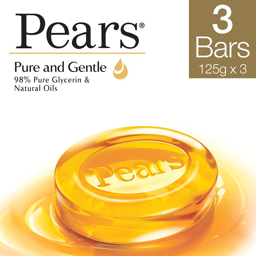 Pears Pure &  Gentle Bathing Soap - 3x125 g