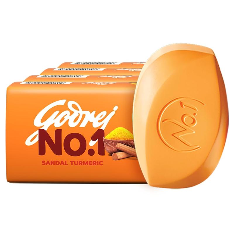 Godrej No.1 Sandal & Turmeric Soap - 4x150 g