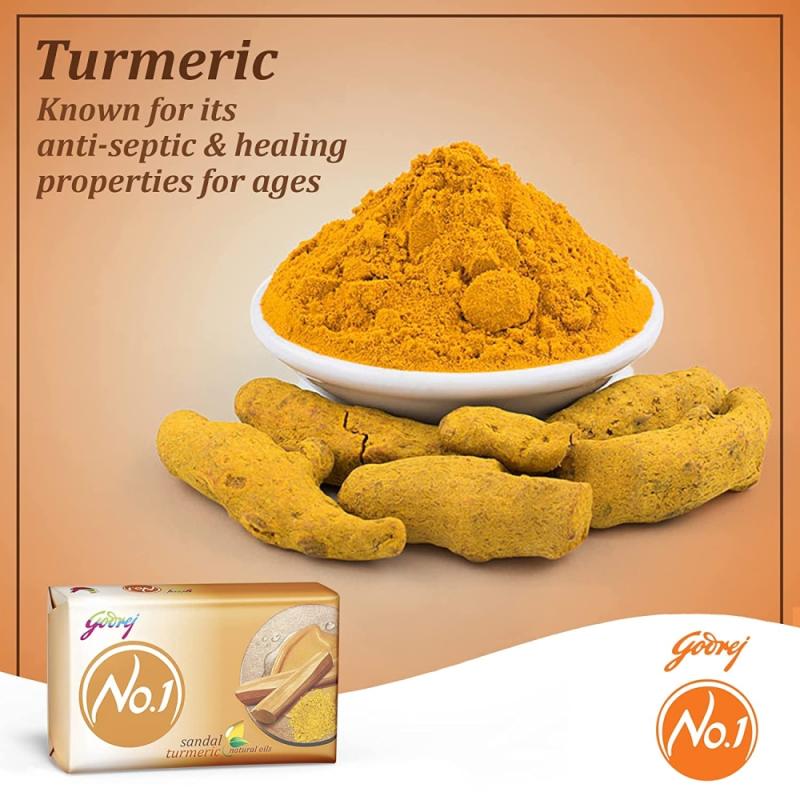 Godrej No.1 Sandal & Turmeric Soap - 5x100 g