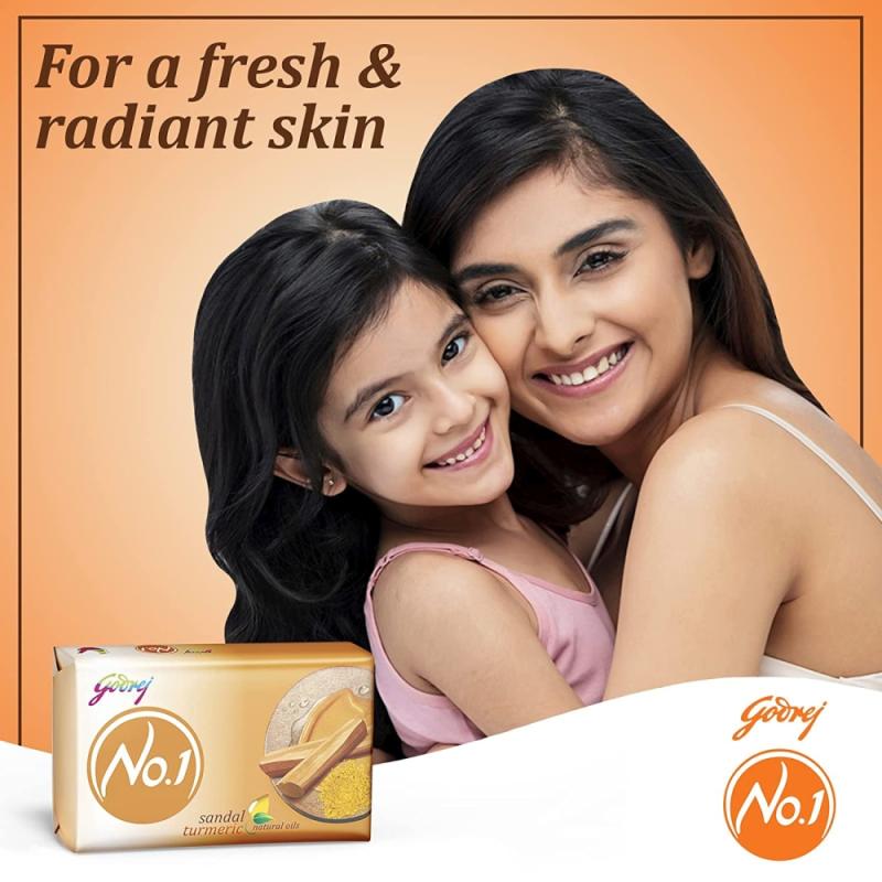 Godrej No.1 Sandal & Turmeric Soap - 5x100 g