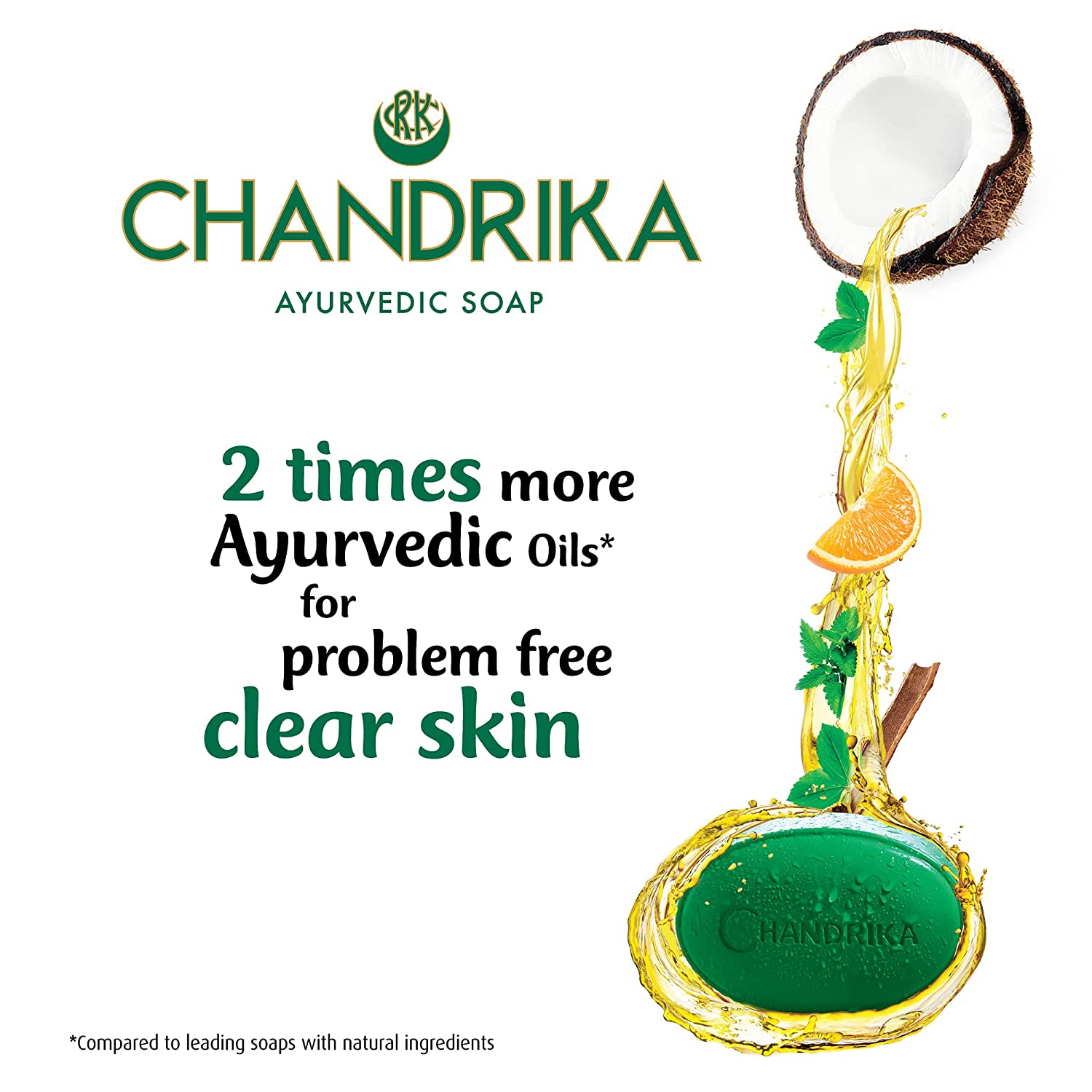 Chandrika Bathing Soap - Ayurvedic - 3x125g+(Get 75g Free)