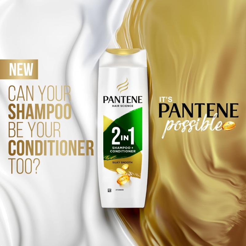 Pantene 2-In-1 Silky Smooth Care Shampoo + Conditioner - 180 ml