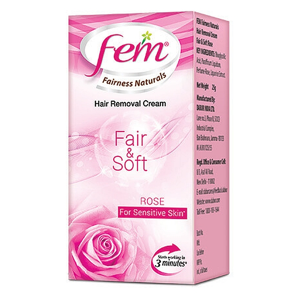 Fem Hair Removal Cream -Fair & Soft - Rose - 40 g