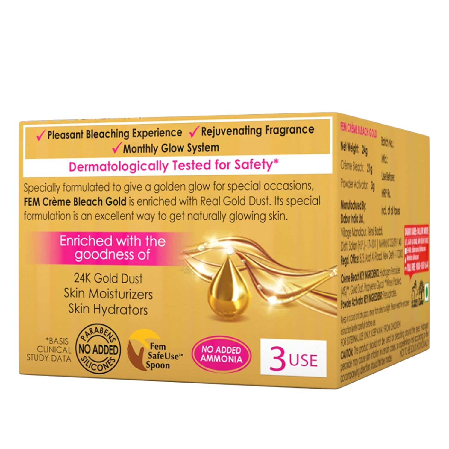 Fem Gold Creme Skin Bleach - Golden - 64 g