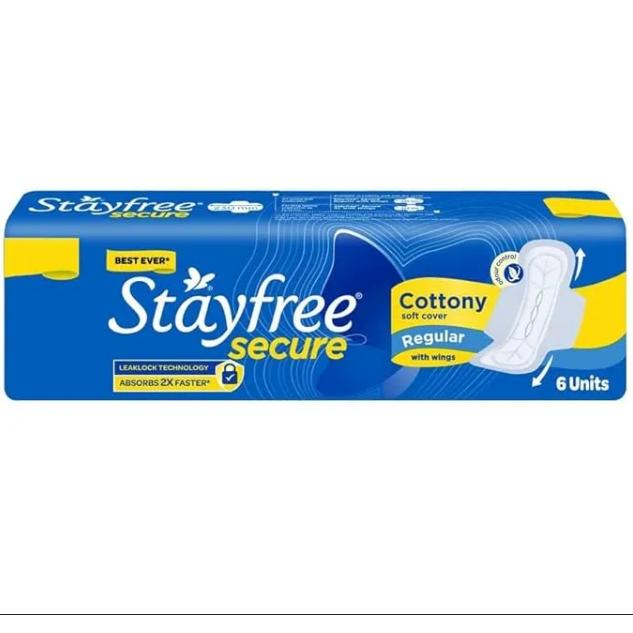 STAYFREE Cottony Regular Sanitary Pads - 6 pcs