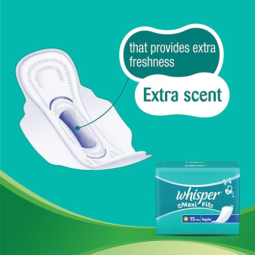 Whisper Sanitary Pads Maxi Fit Regular - 15 pcs