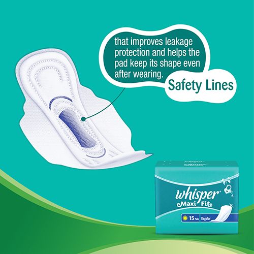 Whisper Sanitary Pads Maxi Fit Regular - 15 pcs