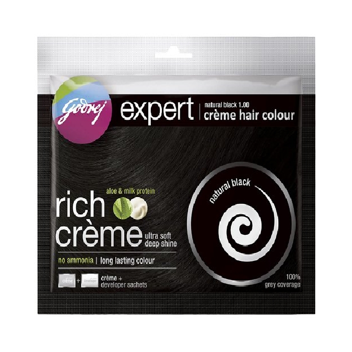 Godrej Expert Rich Creme - Natural Black (1.00) Hair Colour - 20 g