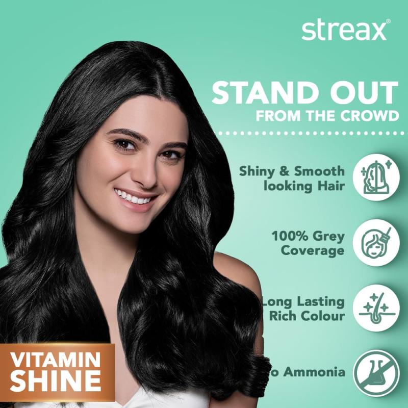 Streax Cream Hair Colour - (1  Natural Black) - 120 ml