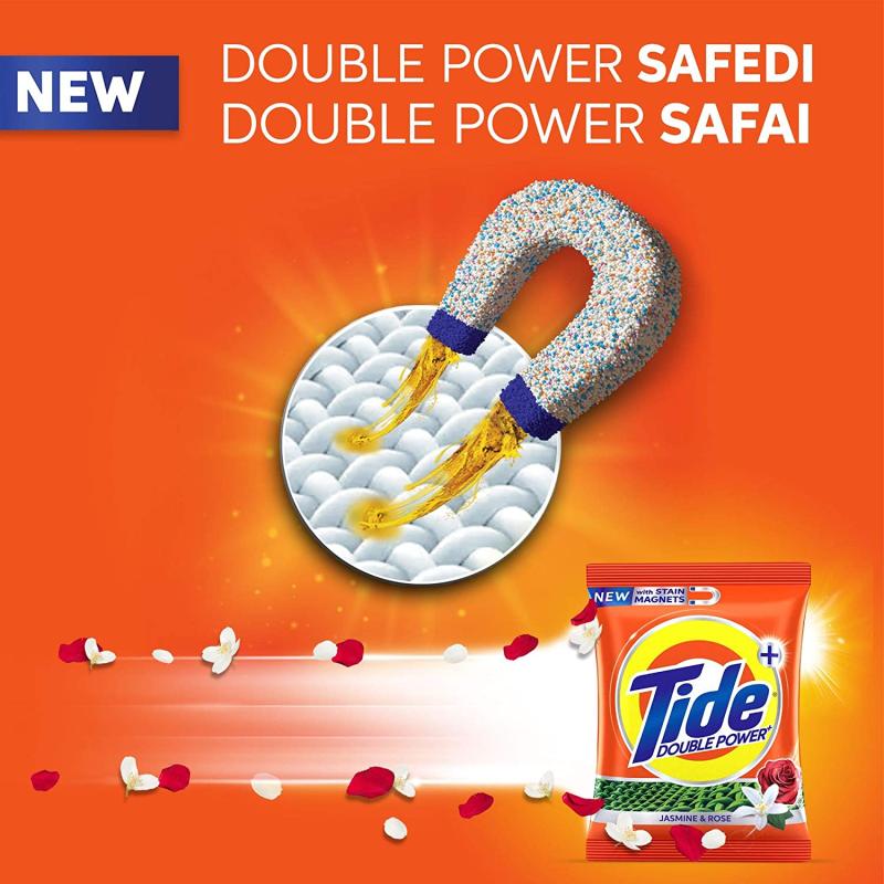 Tide Plus Double Power Detergent Powder-Jasmine & Rose - 5 kg