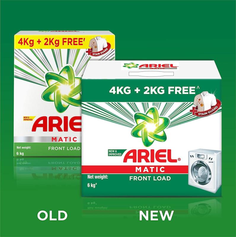 Ariel Matic Front Load Detergent Washing Powder - 4 kg (Get Extra 2 kg Free)