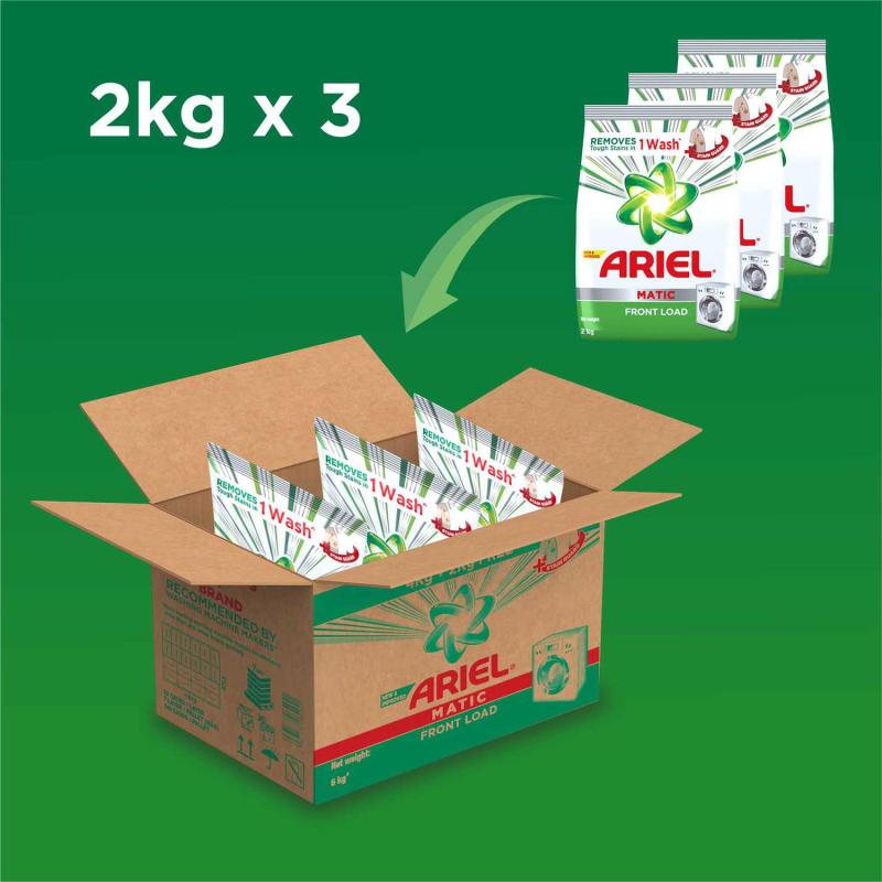 Ariel Matic Front Load Detergent Washing Powder - 4 kg (Get Extra 2 kg Free)