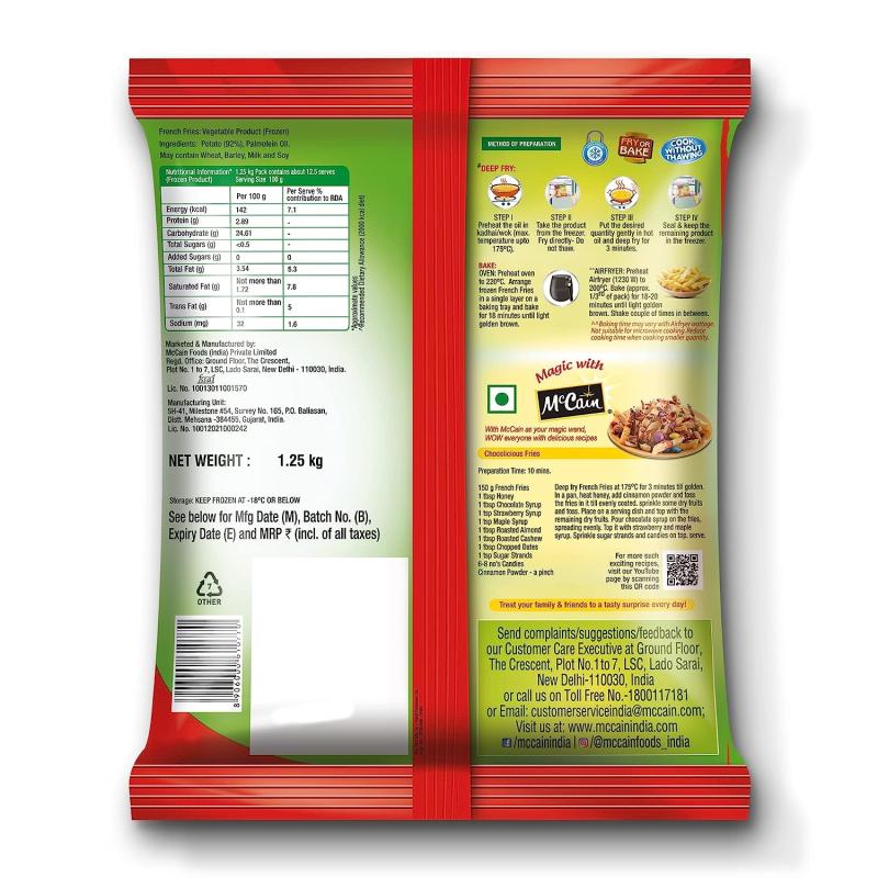 McCain French Fries - 1.25 kg