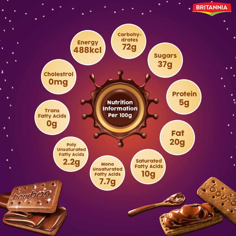 Britannia Bourbon Chocolate Cream Biscuits - 150 g
