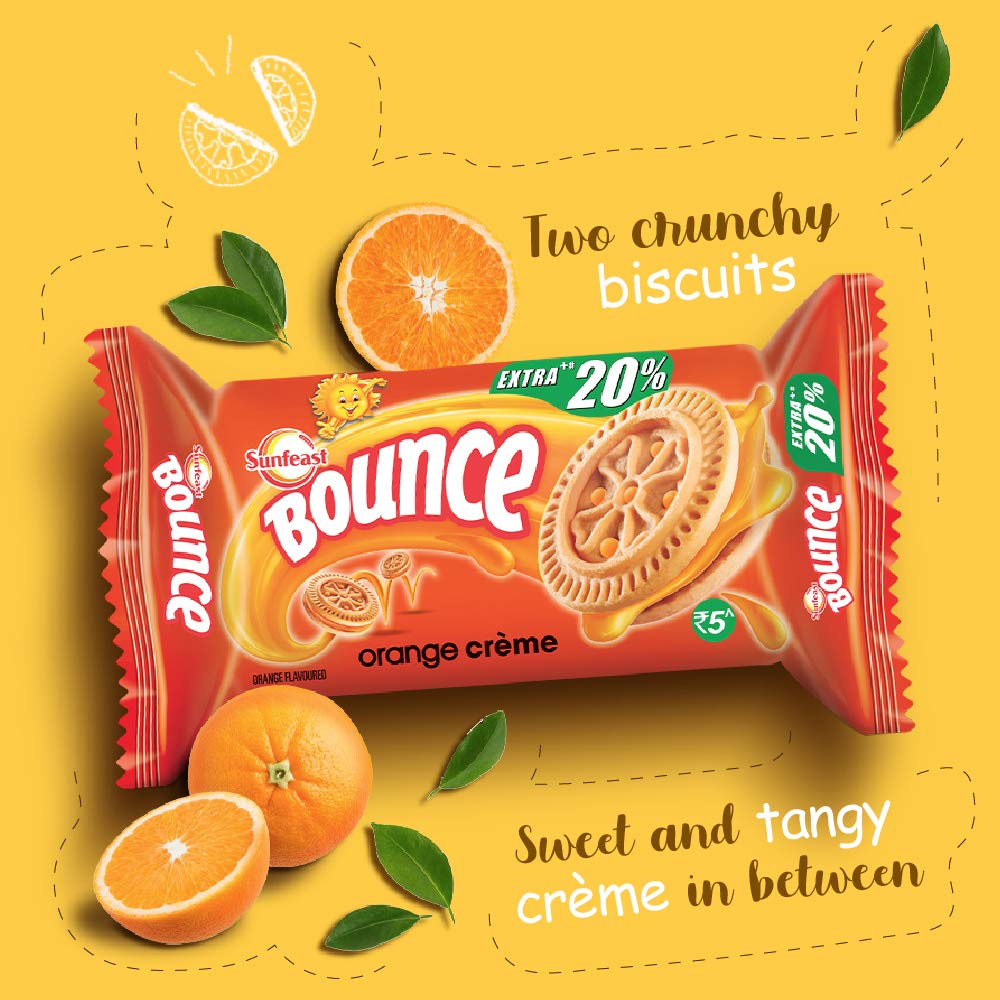 Sunfeast Bounce Biscuits - Orange Creme - 78 g