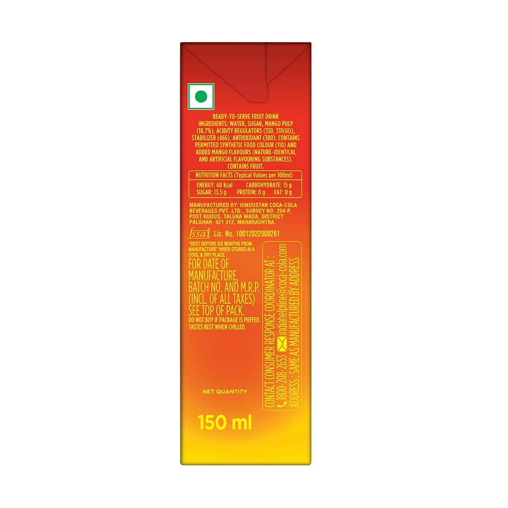 Maaza Mango Drink (Tetra Pack) - 135 ml