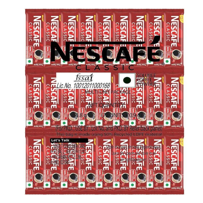 Nescafe Classic Coffee (Pouch) - 72 pcs