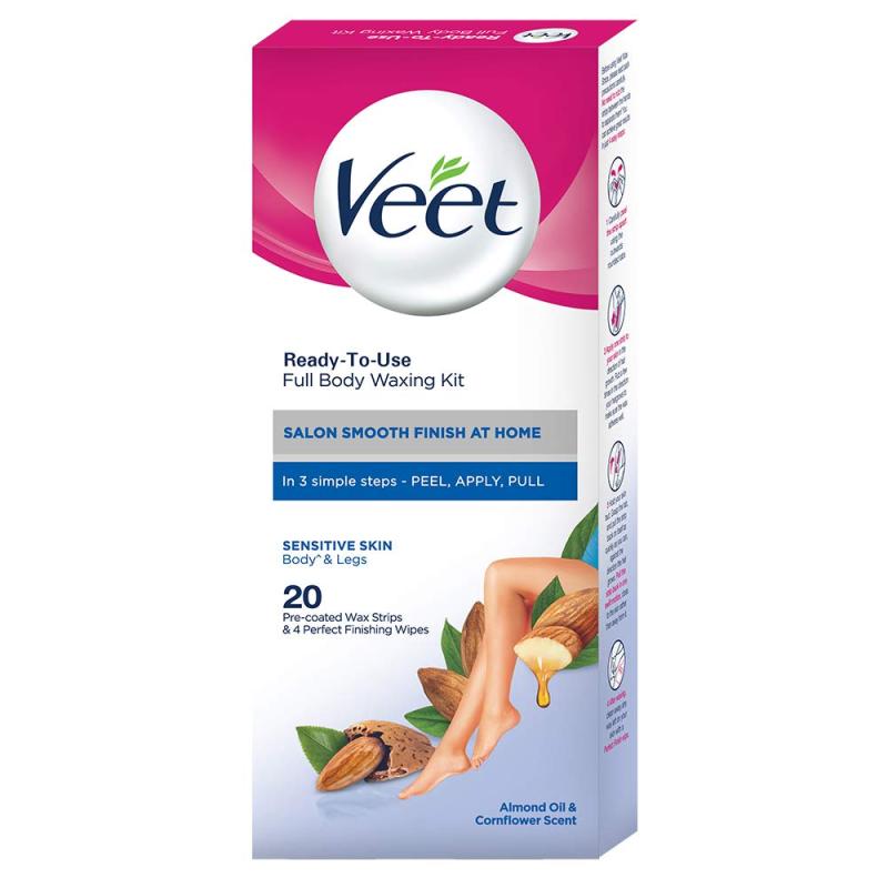 Veet Hair Removal Waxing Strips Kit - Sensitive Skin - 20 Strips