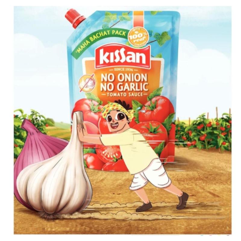 Kissan No Onion No Garlic Tomato Sauce (Pouch) - 450 g