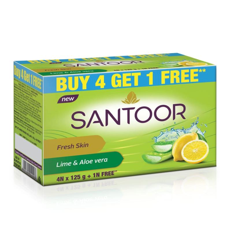 Santoor Aloe Fresh Soap - 5x125 g