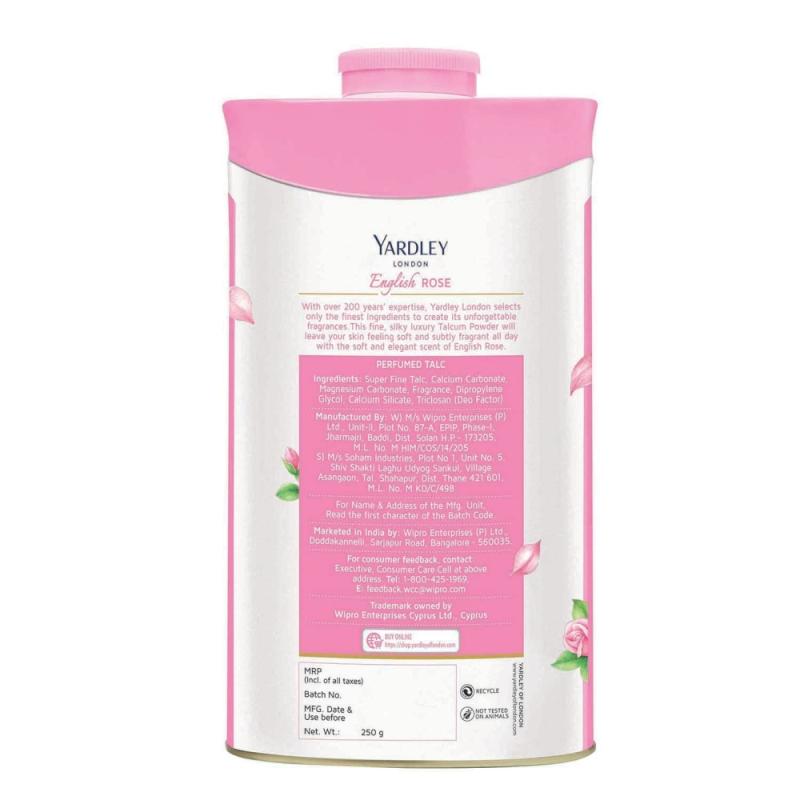 Yardley London English Rose Perfumed Talc - 250 g