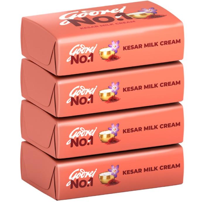 Godrej No.1 Kesar & Milk Cream Soap - 4x150 g