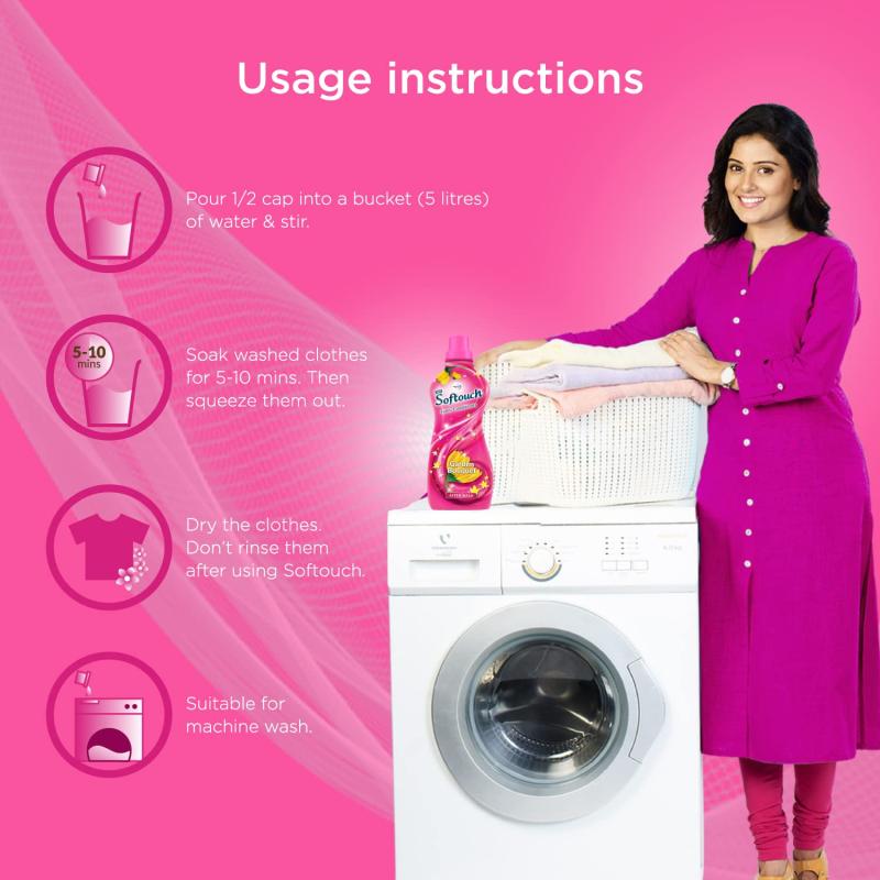 Wipro Softouch Fabric Conditioner-Garden Bouquet - 860 ml